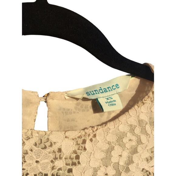 Sundance lace top womens XS cream blouse cottagecore fairy coquette boho puff - Picture 6 of 11